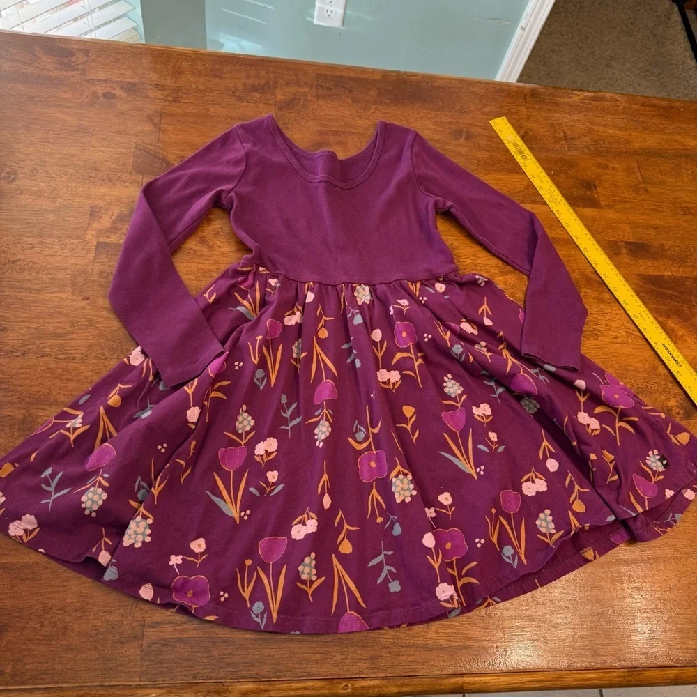 Tea Collection purple Dress with Floral Accents size 12